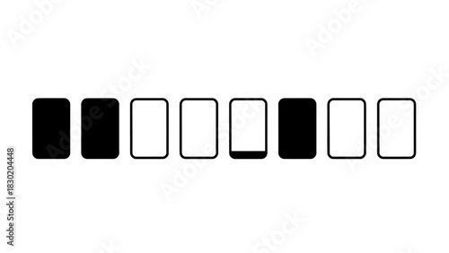 A visual representation of battery charging status, illustrating progress with icons