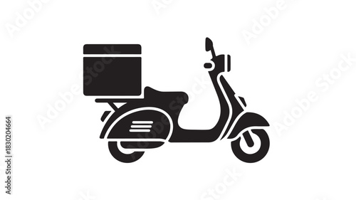 Delivery scooter icon simple flat vector design isolated on white background for food delivery app