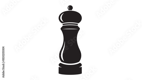 Black pepper grinder illustration simple vector drawing of a spice mill isolated on white background