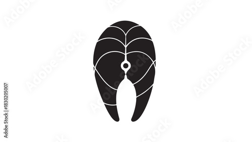 Salmon steak icon simple flat vector illustration isolated on white background for menu design