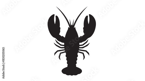 Silhouette of a lobster black vector illustration isolated on white background perfect for seafood restaurant branding and nautical designs