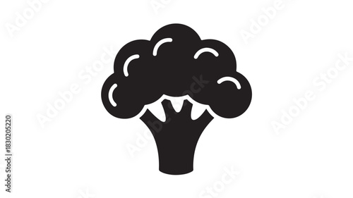 Broccoli icon simple flat vector glyph isolated on white background for menu design and healthy eating concepts