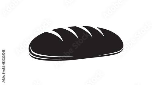 Simple loaf of bread icon vector illustration in black and white isolated on white background