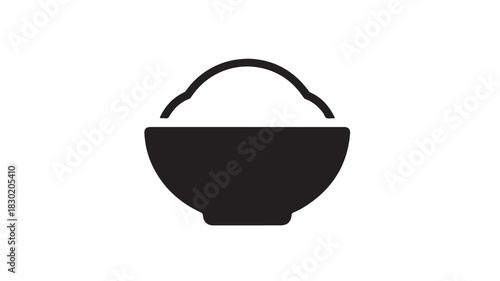 Rice bowl icon simple glyph vector illustration for food and restaurant related design isolated on white background