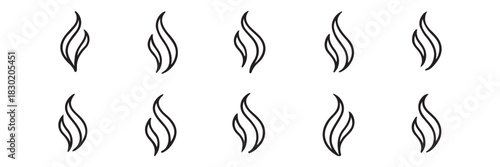 Smoke steam icon vector set, Smoke smell. Vector illustration