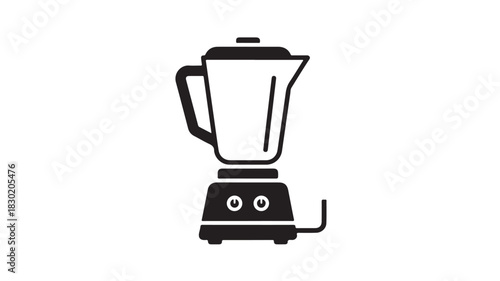 Black and white blender icon simple flat vector illustration isolated on a white background for kitchen appliance designs