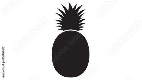 Silhouette of a pineapple a tropical fruit vector illustration isolated on white background