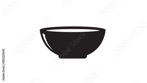 Simple black bowl icon minimalist vector illustration isolated on white background for food and drink concepts