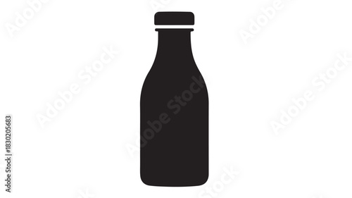 Silhouette of a glass bottle simple vector illustration isolated on white background