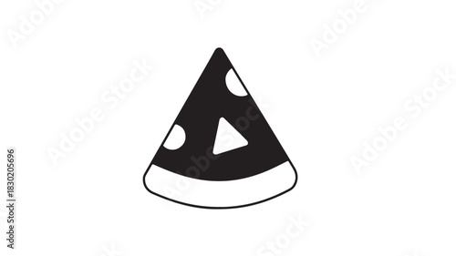 Minimalist pizza slice icon simple food vector illustration isolated on white background for menu design