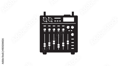 Sound mixer vector icon audio console illustration for music production isolated on white background