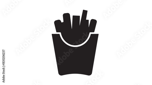 French fries icon simple flat vector design fast food symbol isolated on white background