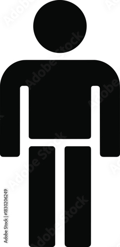 Black human figure pictogram on white background silhouette