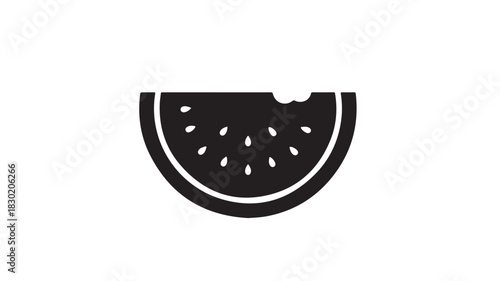 Bitten watermelon slice icon simple flat vector illustration isolated on white background for summer designs