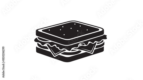 Sandwich icon simple flat vector glyph design isolated on white background