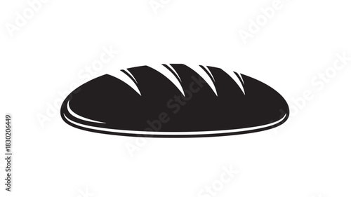 Loaf of bread vector icon simple flat design bakery and food concept isolated on white background