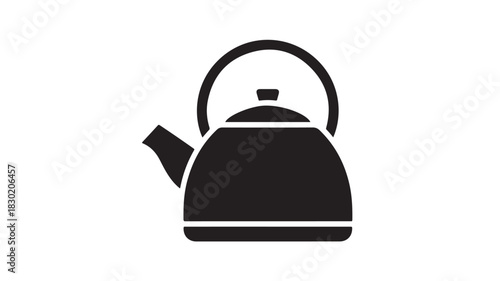 Black kettle icon simple flat vector illustration isolated on white background