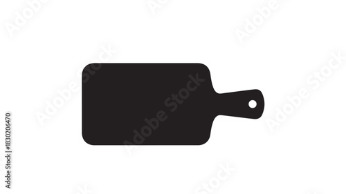 Black cutting board silhouette simple kitchen utensil vector illustration isolated on white background