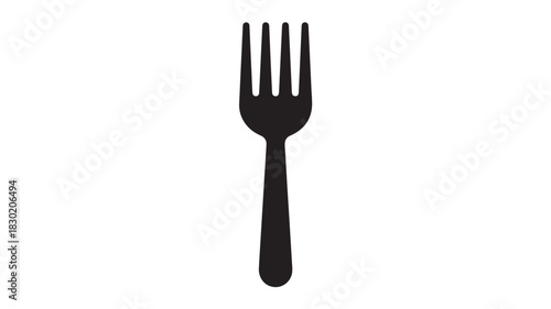 Isolated fork silhouette simple flat vector illustration perfect for restaurant menus and culinary designs