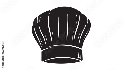 Chefs hat vector illustration simple black and white design isolated on white background for culinary and restaurant themes