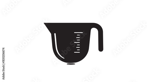 Black measuring cup icon simple vector illustration for cooking and baking isolated on white background