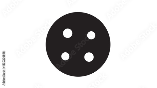 Black circle with four white dots a simple vector icon for user interface design isolated on white background