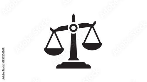 Scales of justice icon simple flat vector glyph isolated on white background for legal and law related design