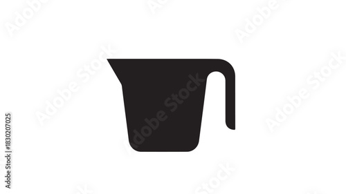Black measuring cup icon simple flat vector design isolated on white background for cooking and baking applications