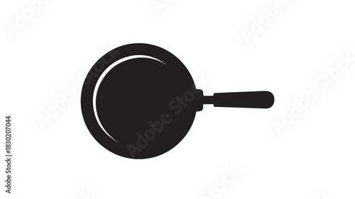 Black frying pan icon simple flat vector illustration for cooking and kitchenware isolated on white background
