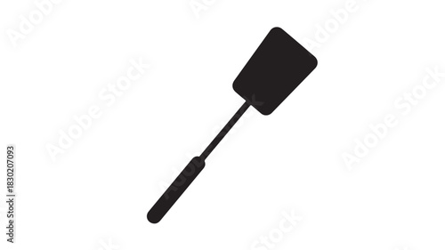 Black spatula icon simple kitchen utensil vector illustration isolated on white background