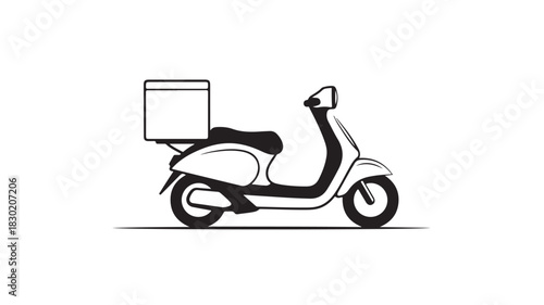 Delivery scooter vector illustration minimalist design perfect for food delivery app icons and web graphics