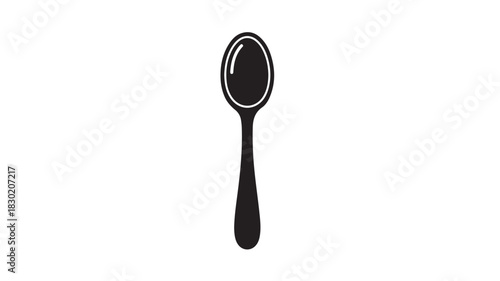 Spoon silhouette simple vector illustration isolated on white background for menu design and culinary concepts