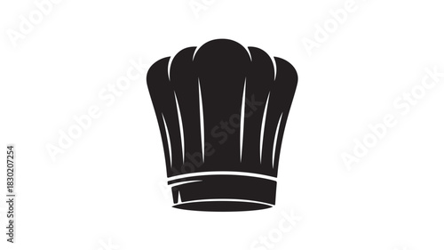 Chefs hat vector icon a simple black and white illustration for culinary themes isolated on white background