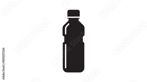 Black silhouette of a plastic bottle simple vector illustration isolated on white background
