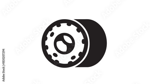 Sushi roll icon simple flat vector glyph isolated on white background for restaurant menu and food apps