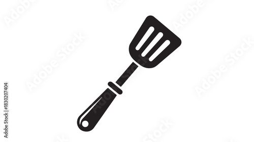 Black spatula icon simple flat vector illustration for cooking and kitchen utensils isolated on white background