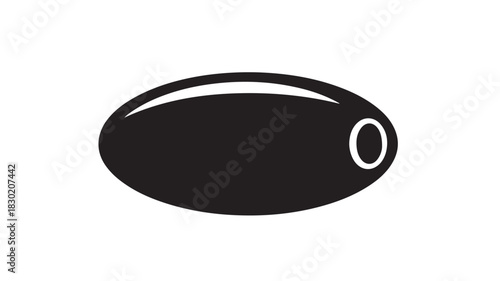 Black olive vector icon simple flat glyph design isolated on white background for food and ingredient illustrations