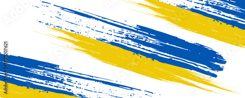 Ukraine Flag with Brush Concept. Flag of Ukraine in Grunge Style. Pray for Ukraine.Eps10