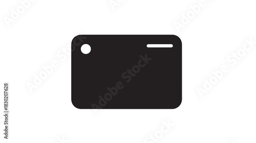 Black cutting board icon simple flat vector design element isolated on white background