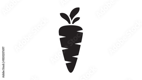 Simple carrot icon flat vector glyph design isolated on white background for app and web design