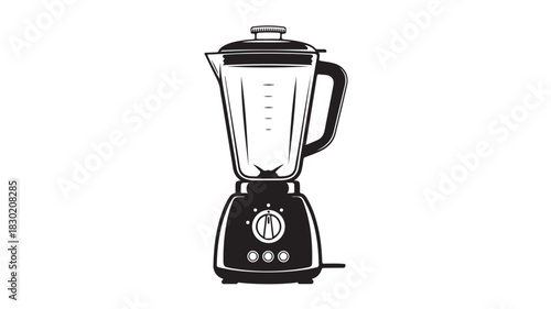 Vintage blender illustration a black and white vector graphic perfect for kitchenware design and retro-themed projects
