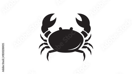 Simple crab icon flat vector illustration of sea animal isolated on white background