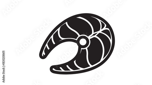 Salmon steak icon simple flat vector illustration isolated on white background for menu design and seafood concepts