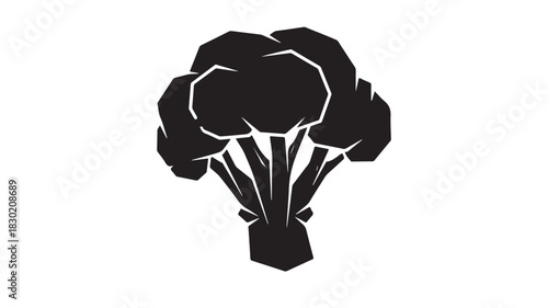 Broccoli silhouette simple vector illustration of a healthy vegetable isolated on white background