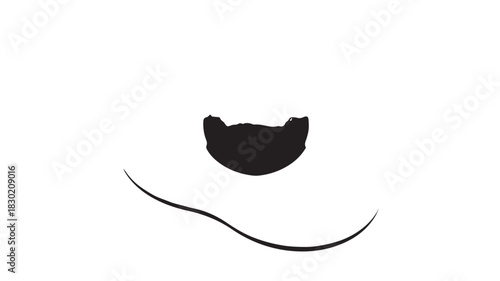 Minimalist beard icon simple flat vector glyph isolated on white background for barbershop logo and design