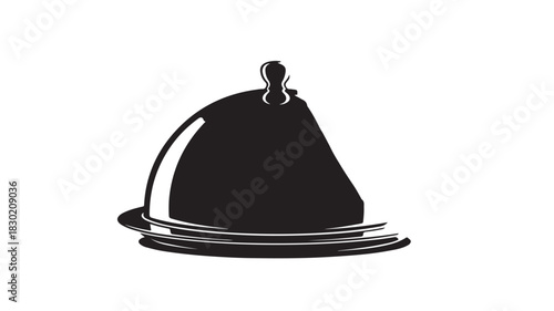 Elegant silver serving dome a classic catering element isolated on white background