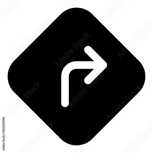 Turn right sign icon for direction and traffic