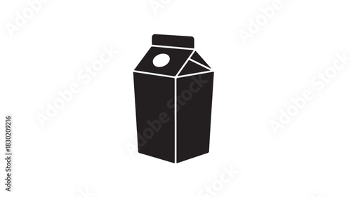 Minimalist milk carton vector icon simple flat design element isolated on white background for app and web design