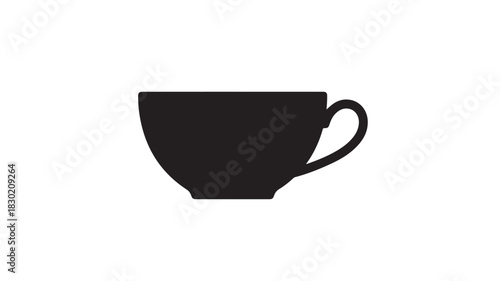 Black silhouette of a cup simple vector illustration isolated on white background
