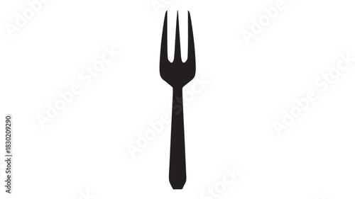 Simple fork icon flat vector illustration isolated on white background for restaurant menus and kitchen designs